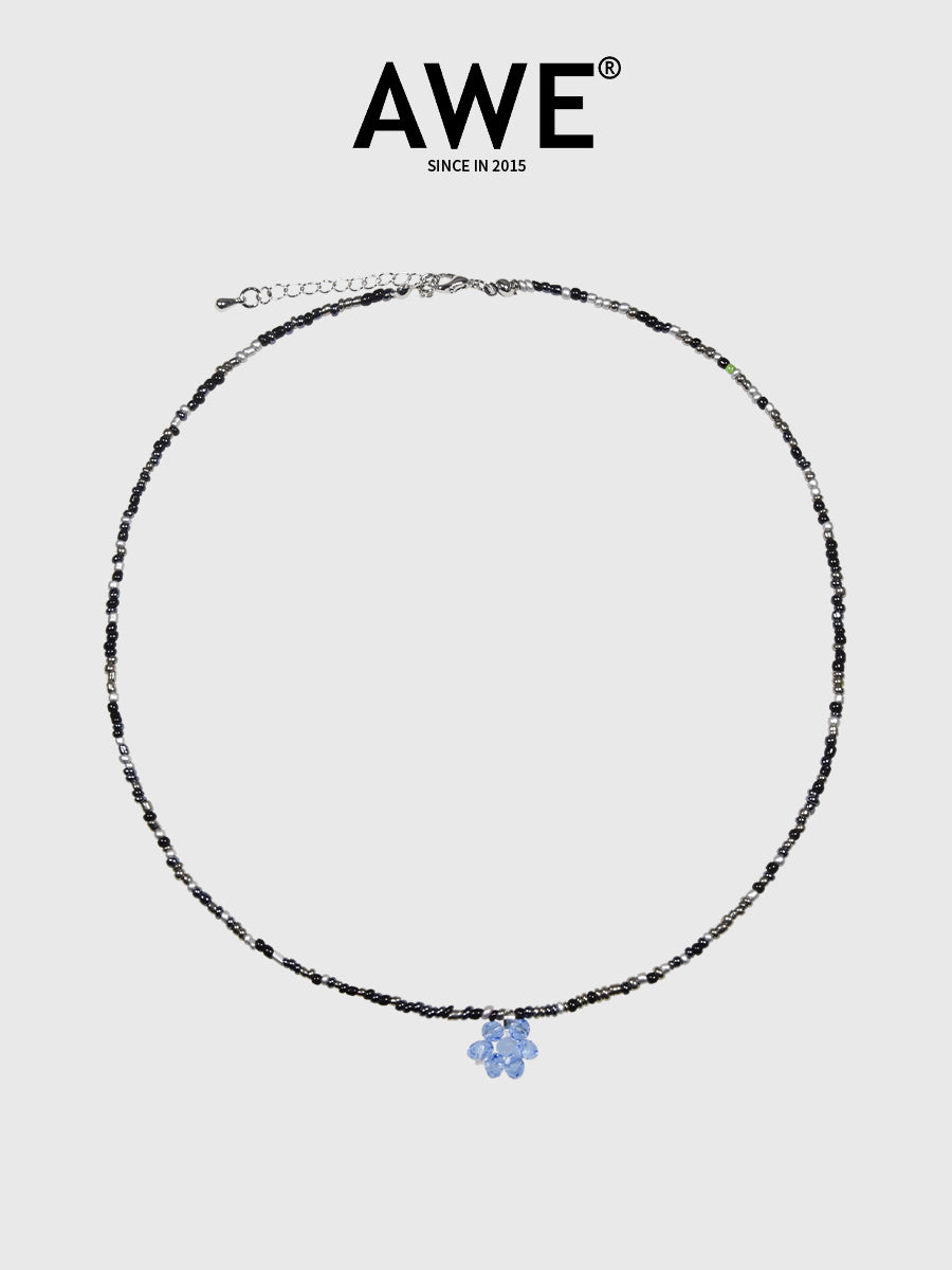 AWE Candy Color Beaded Flower Necklace