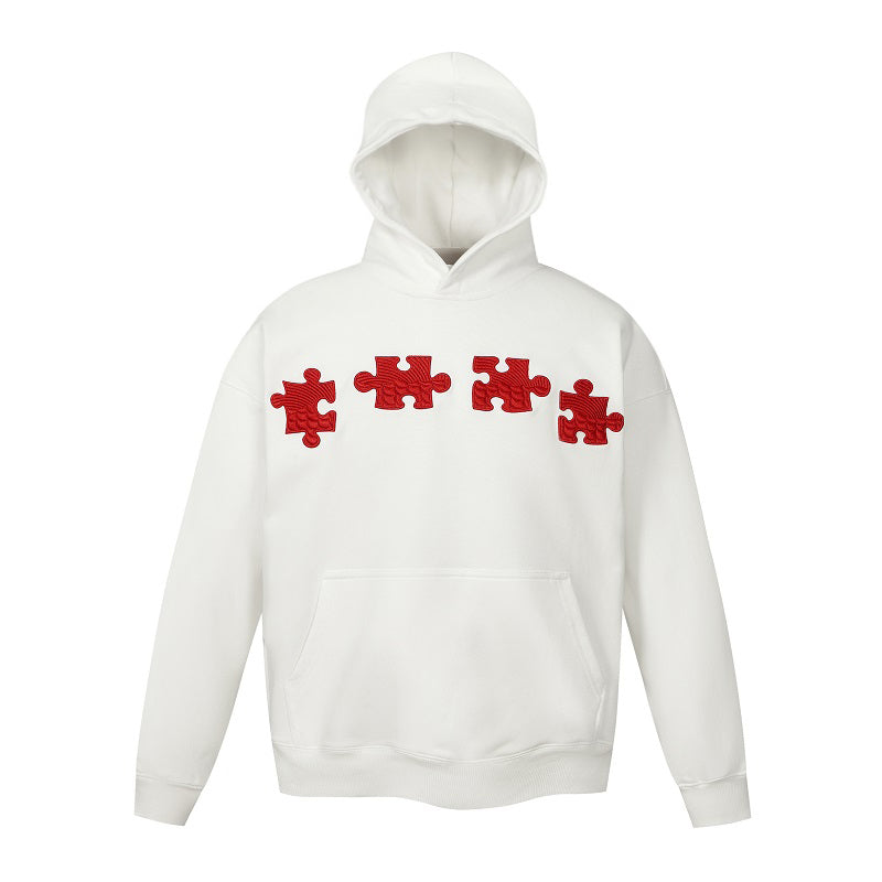YADcrew Dragon Scale Embroidery 3D Puzzle Hoodie