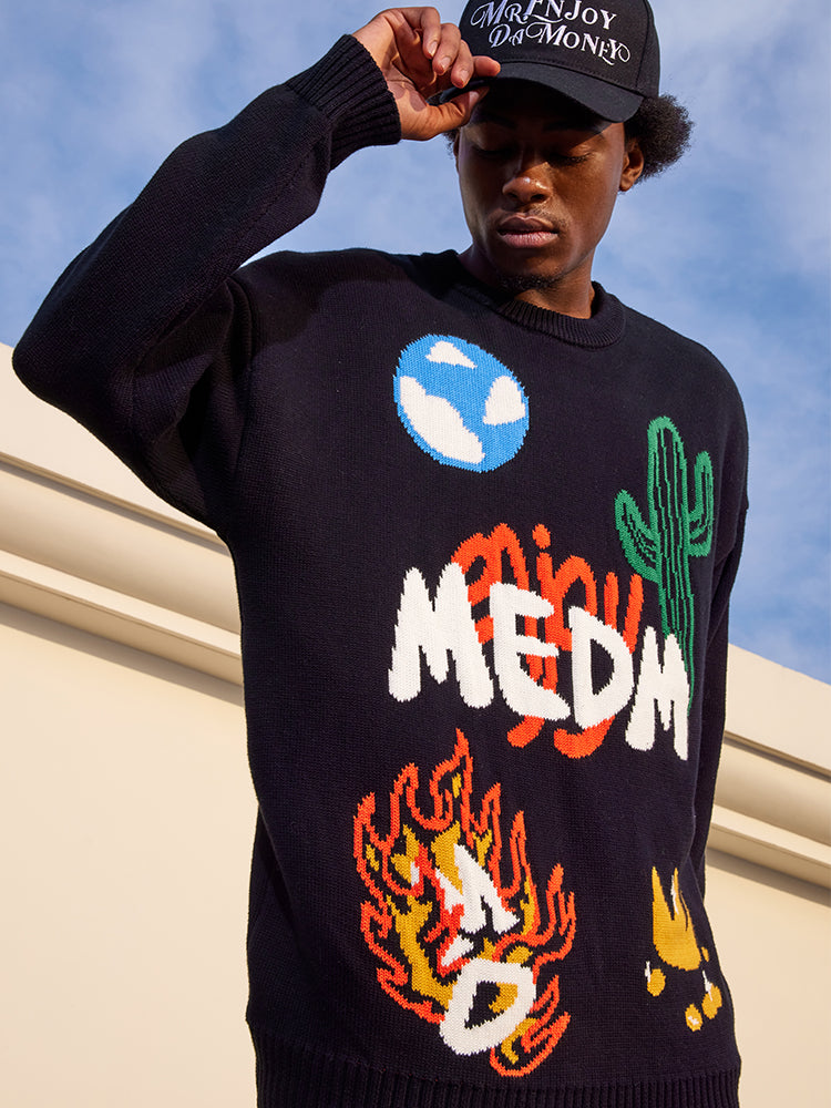 MEDM Campfire Cactus Knit Sweater