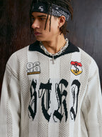 Small Town Kid Striped Knit Polo Sweater