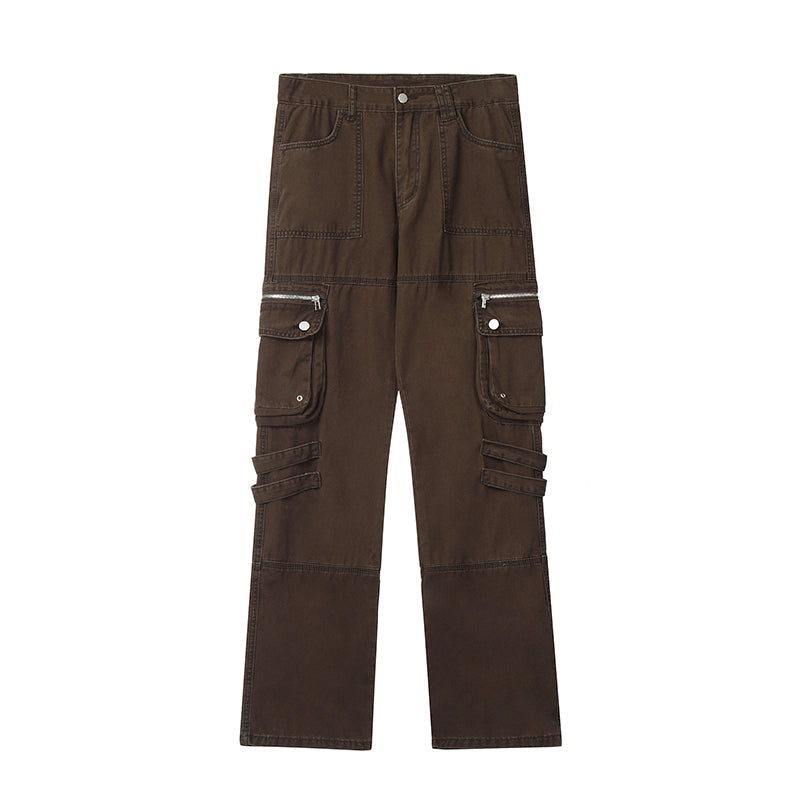 F3F Select Washed Old Multi Pocket Patchwork Work Pants