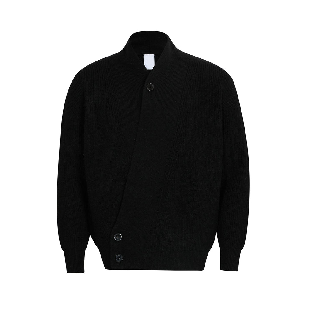 F3F Select Irregular Slant Button Knit Cardigan
