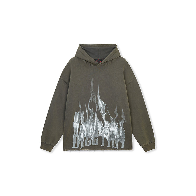 DICETINY Logo Flame Printed Hoodie