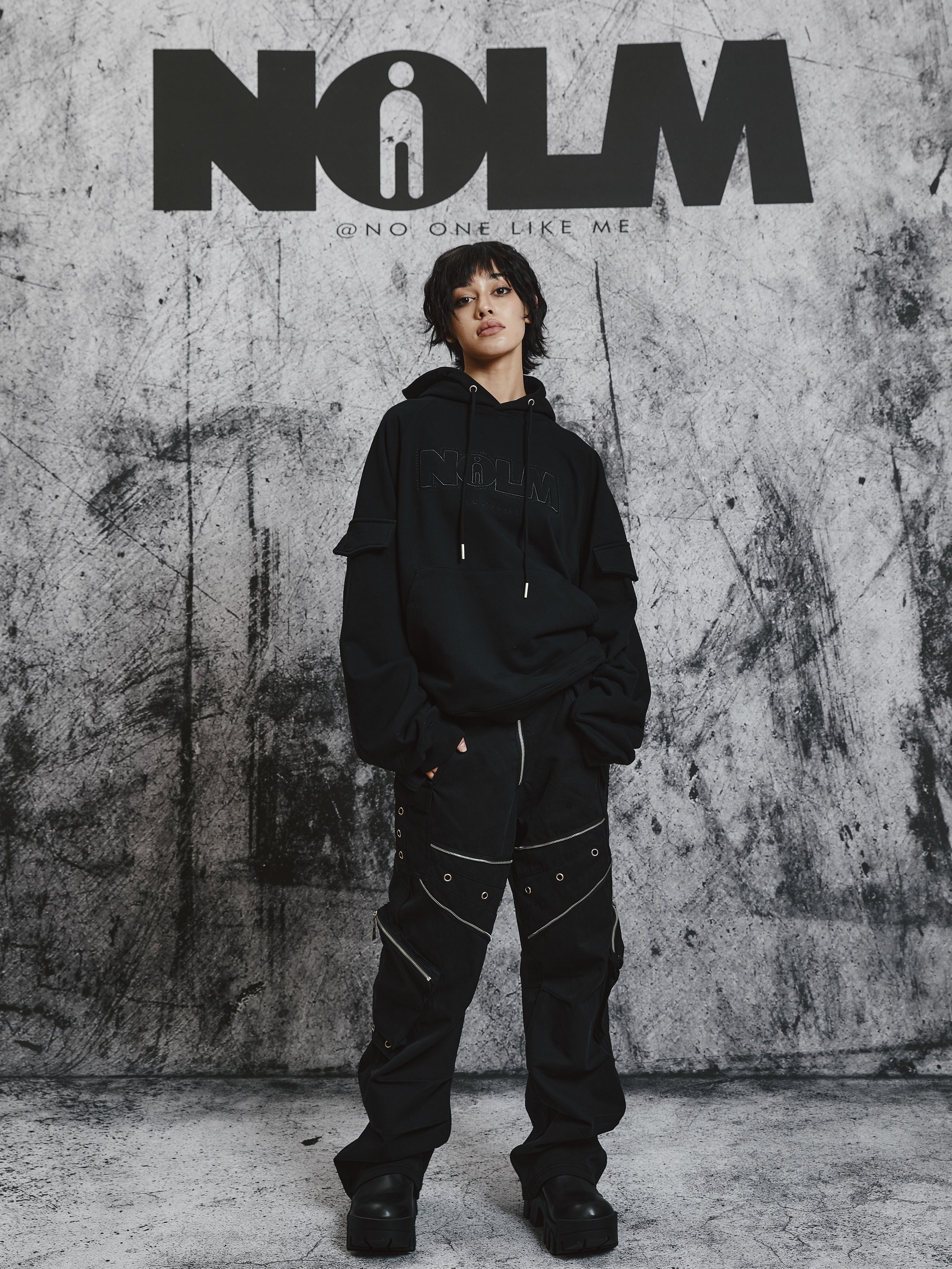 STEEPC NOLM Embroidered Logo Loose Hoodie