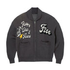 F2CE Embroidered Patchwork Zipper Knit Cardigan