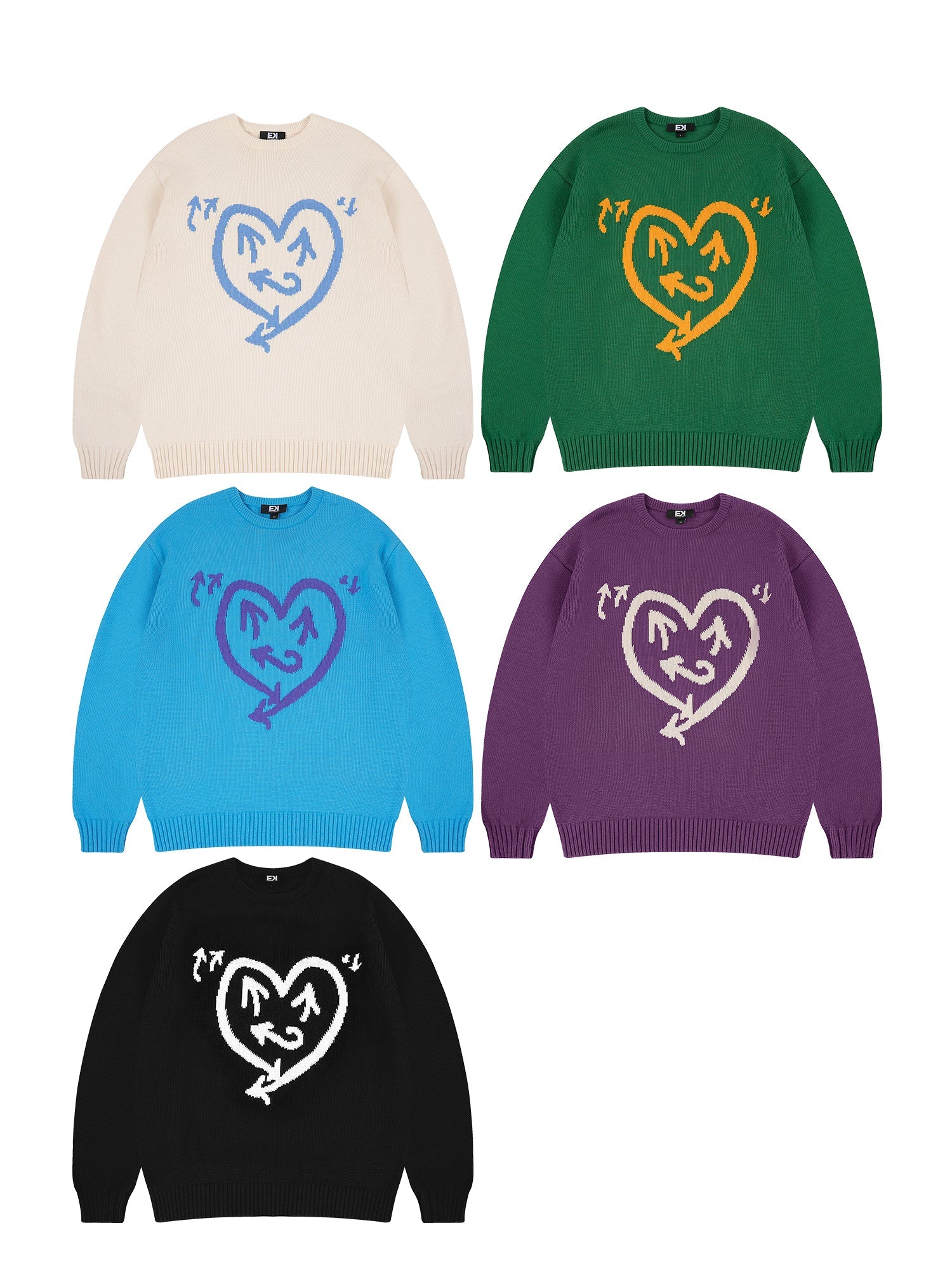 EVILKNIGHT(EK) Love Expression Knit Sweater