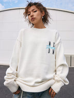 MEDM Basic Embroidery Logo Knit Sweater