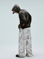 F2CE Gray White Camouflage Baggy Cargo Pants