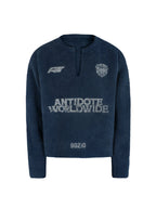 ANTIDOTE Imitation Mink Sports Print Knit Sweater