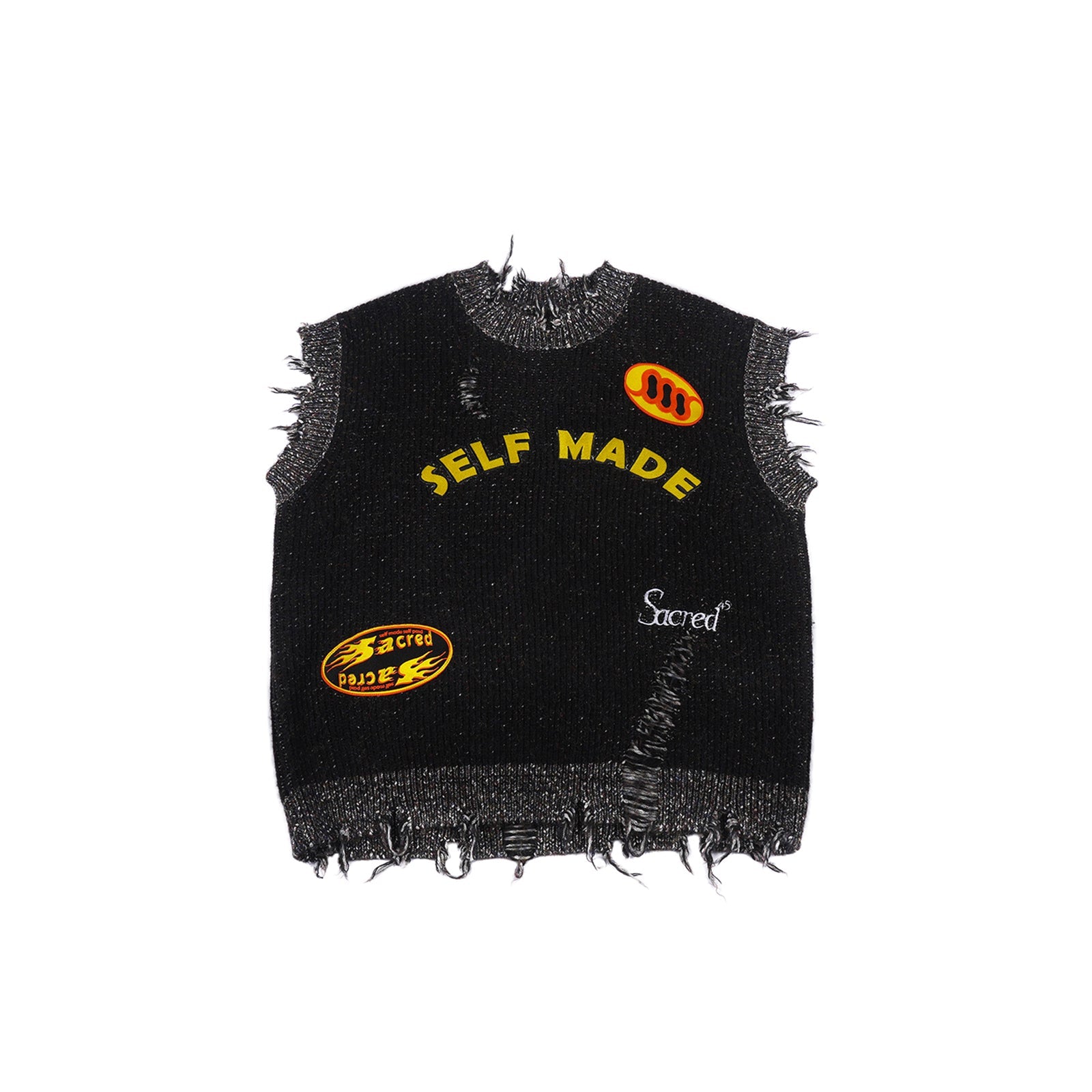 S45 Octopus Destruction Mixed Knit Vest