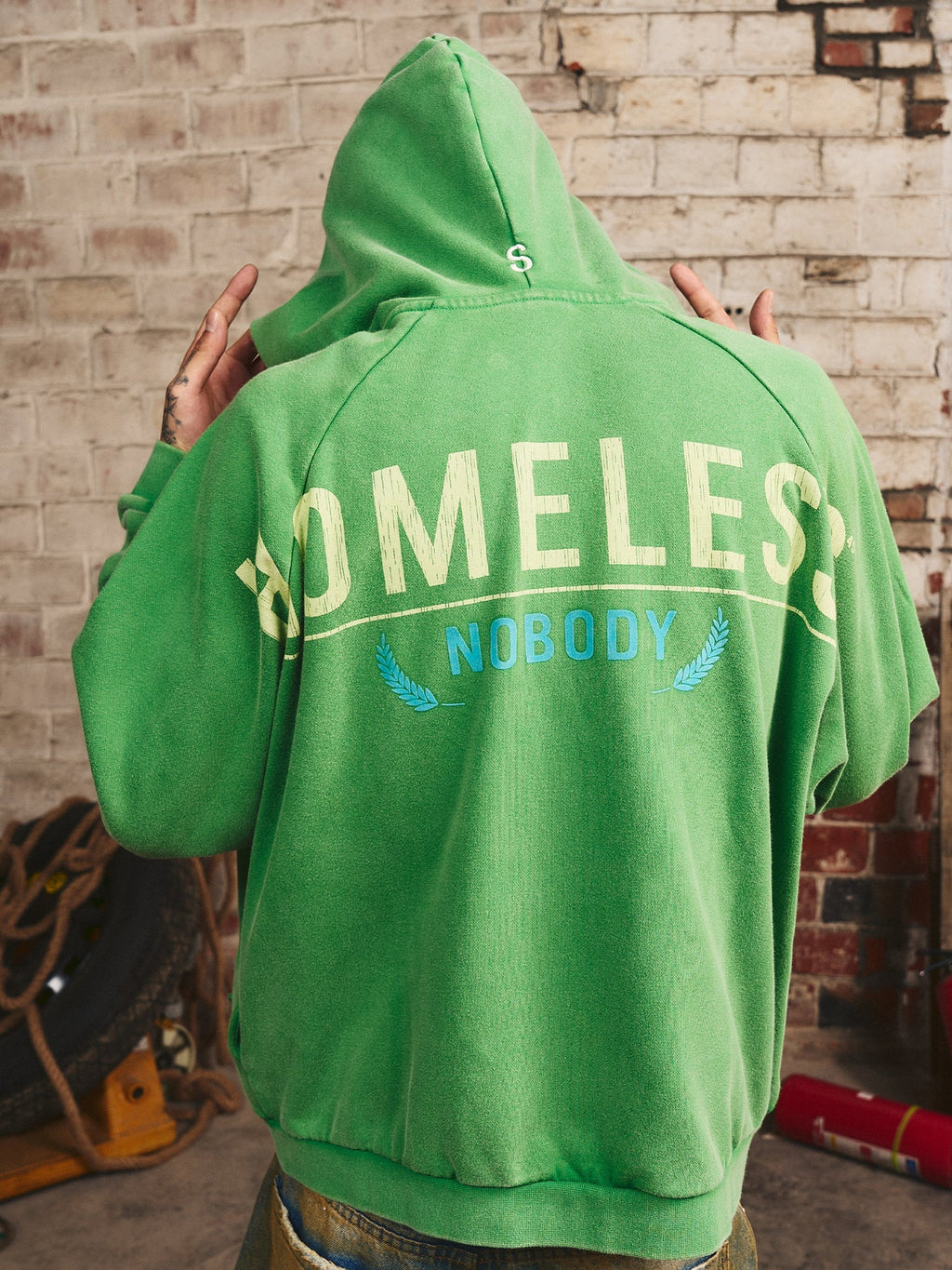 S45 Washed Flocking 3D Printed Zip Up Hoodie