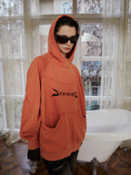 STEEPC Orange Structured Patchwork Hoodie