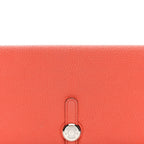 Togo Dogon Recto Verso Wallet Orange Poppy Rose Candy