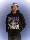 Small Town Kid Lacquered Arc Print Zip Up Hoodie