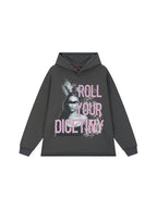 DICETINY Bunny Girl Print Hoodie