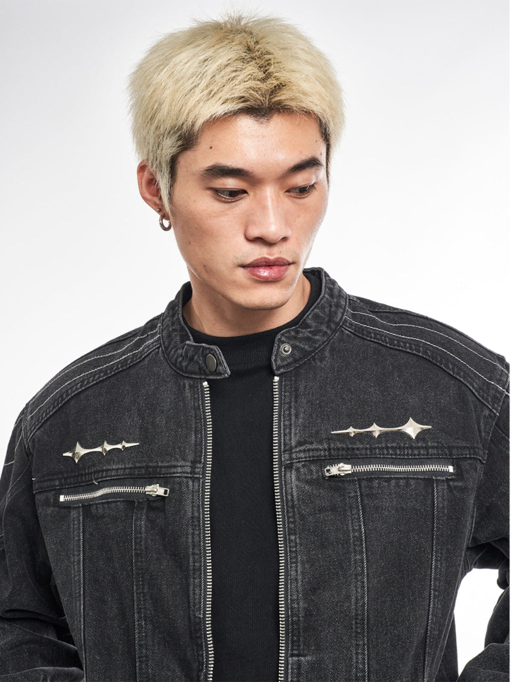 F3F Select Metal Decoration Washed Denim Jacket