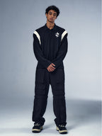 YADcrew x BIPOLAR Patchwork Embroidery Long Sleeve Polo Shirt