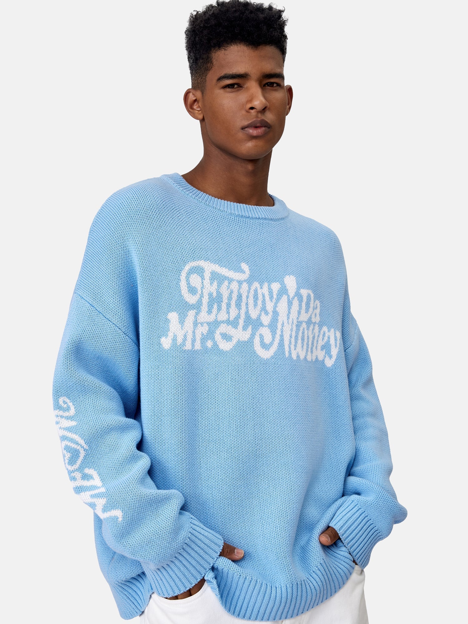 MEDM Flower Font Logo Knit Sweater