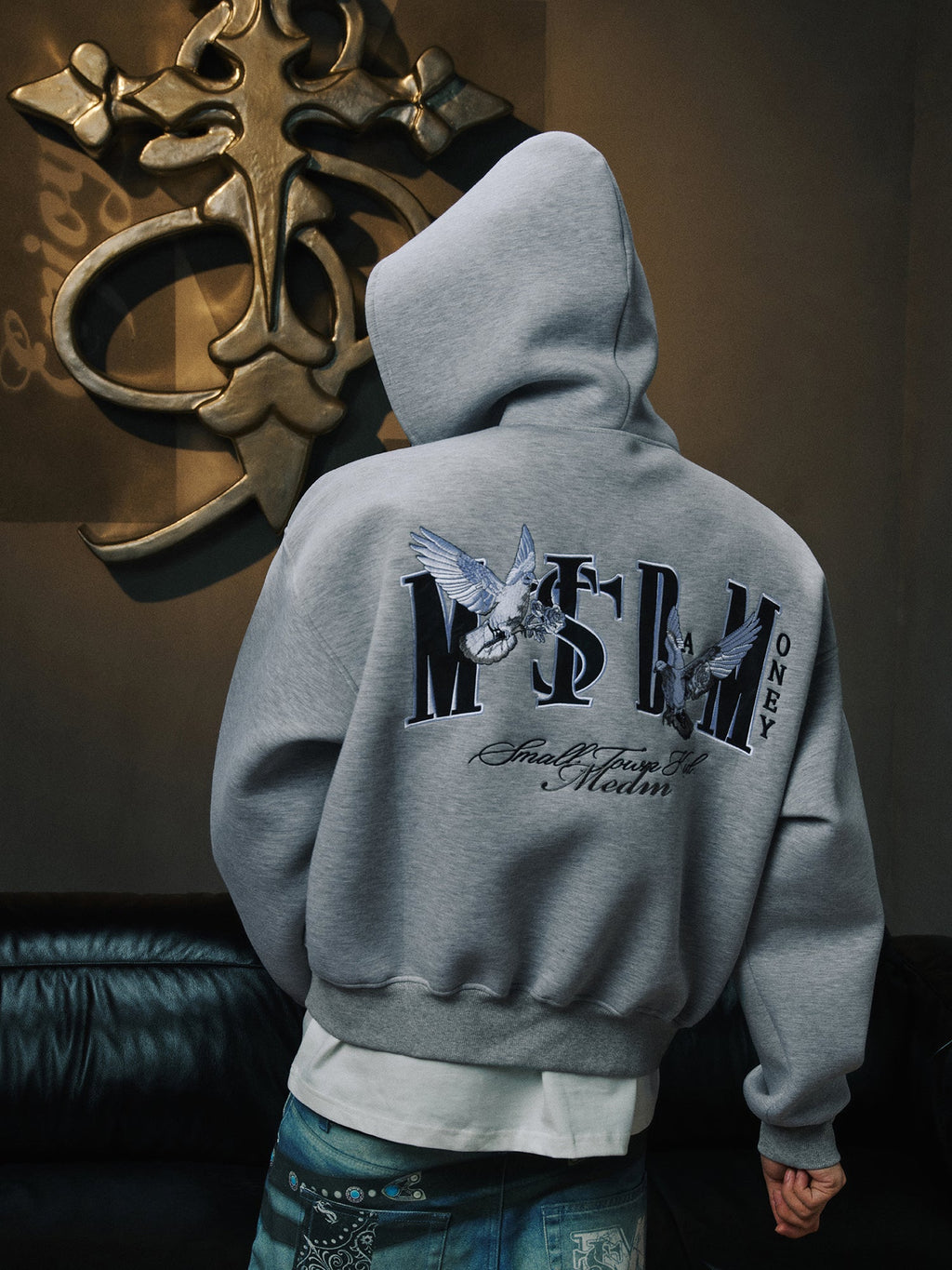 Small Town Kid x MEDM Peace Dove Logo Zip Up Hoodie