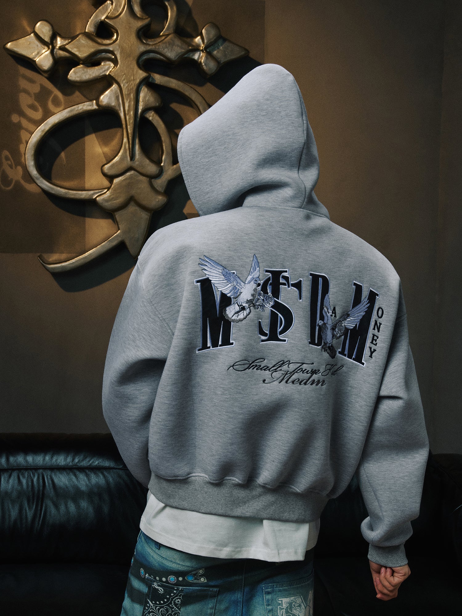 Small Town Kid x MEDM Peace Dove Logo Zip Up Hoodie