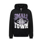 Small Town Kid Lacquered Arc Print Zip Up Hoodie