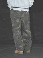 UNTILWERICH Dirty Camo Multi Pocket Work Cargo Pants