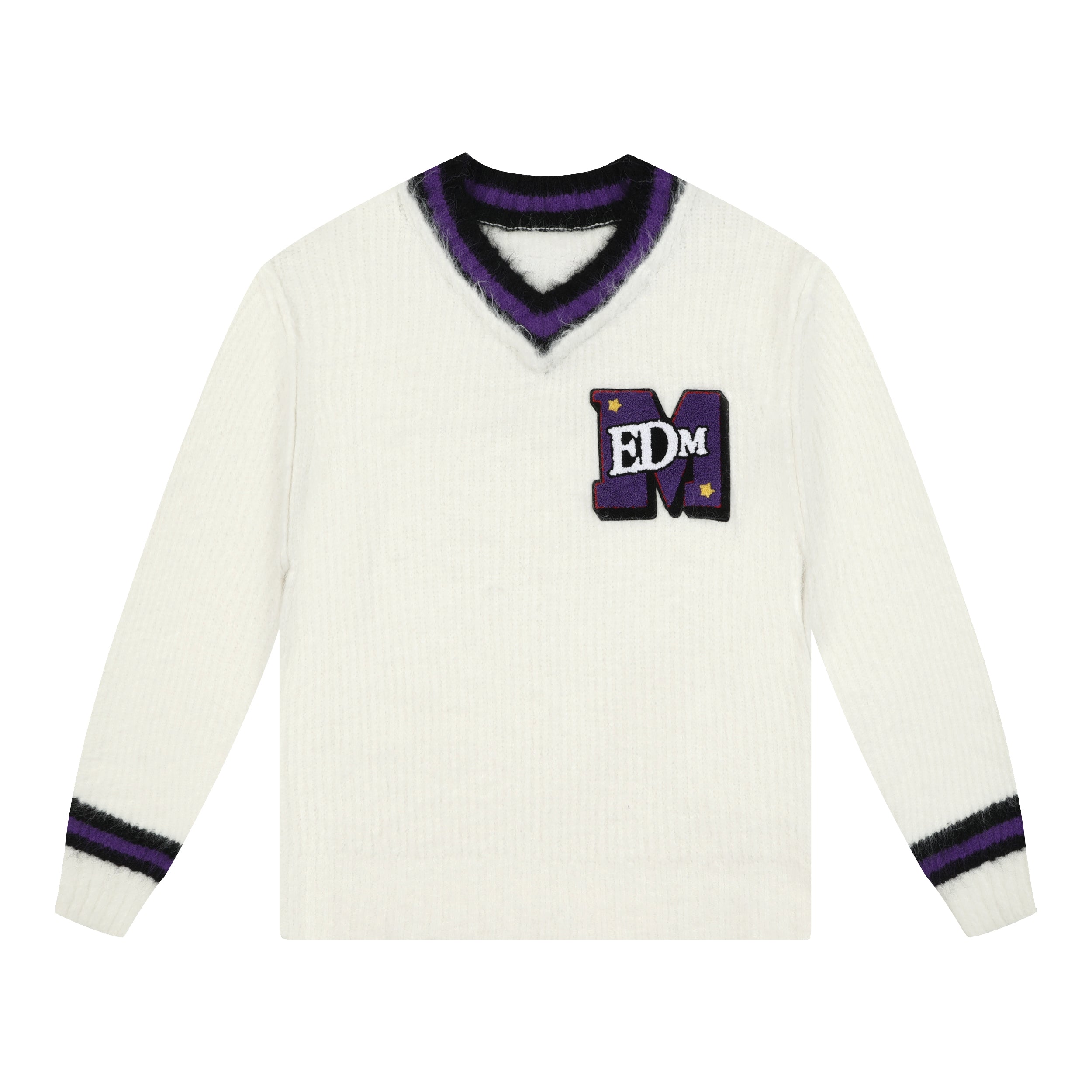 MEDM V Neck Logo Knit Sweater
