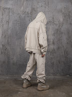 UNDERWATER Wasteland Distressed Zip Up Hoodie