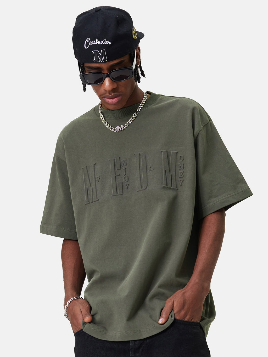 MEDM Letter Embossing Five Point Tee