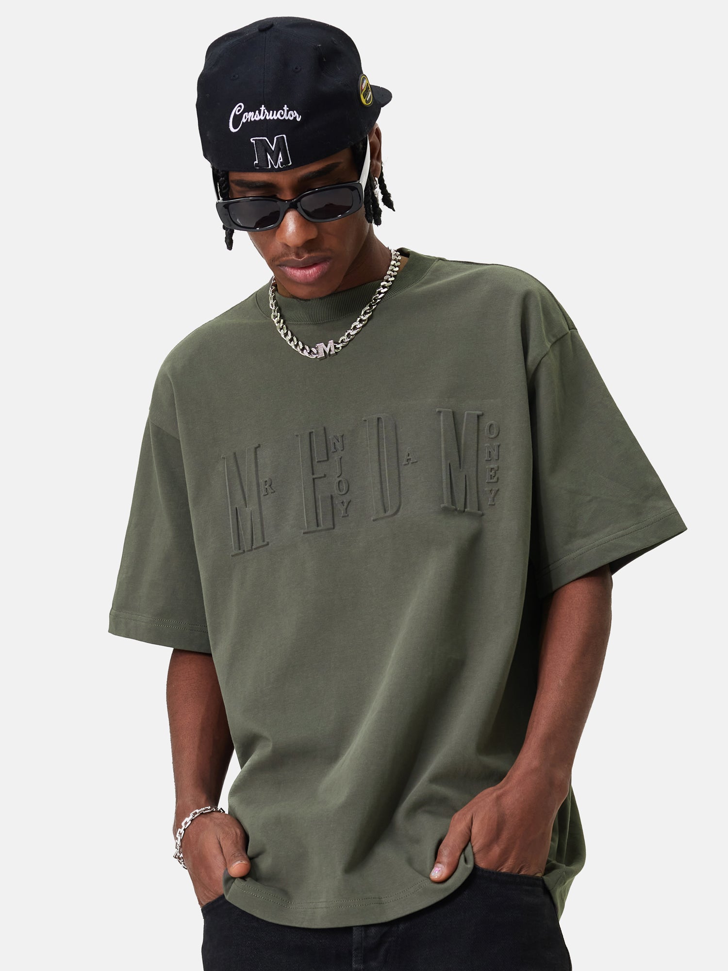 MEDM Letter Embossing Five Point Tee