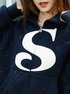 S45 Large S Logo Ink Splash Zip Up Hoodie