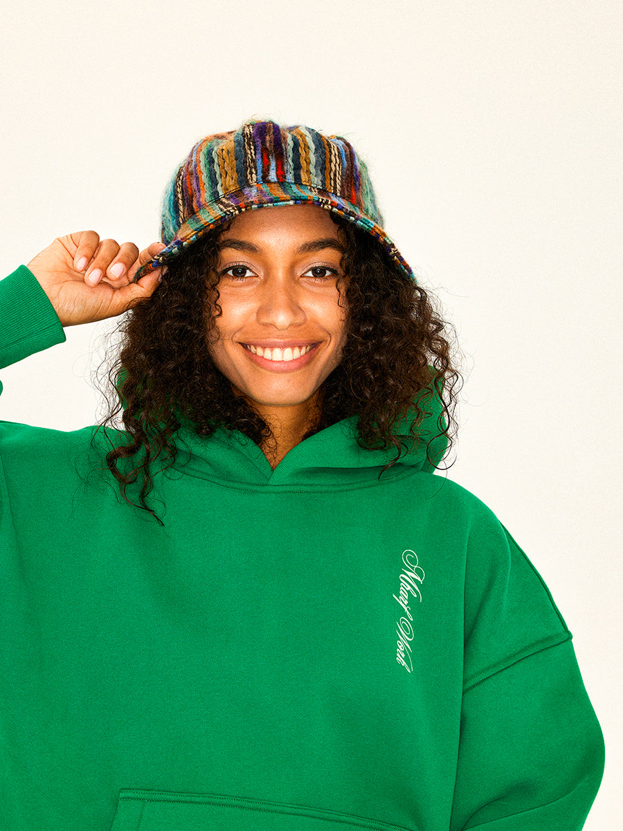 MHARF Green Logo & Glass Cup Flower Pattern Hoodie