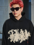 DICETINY Horse Print Washed Hoodie