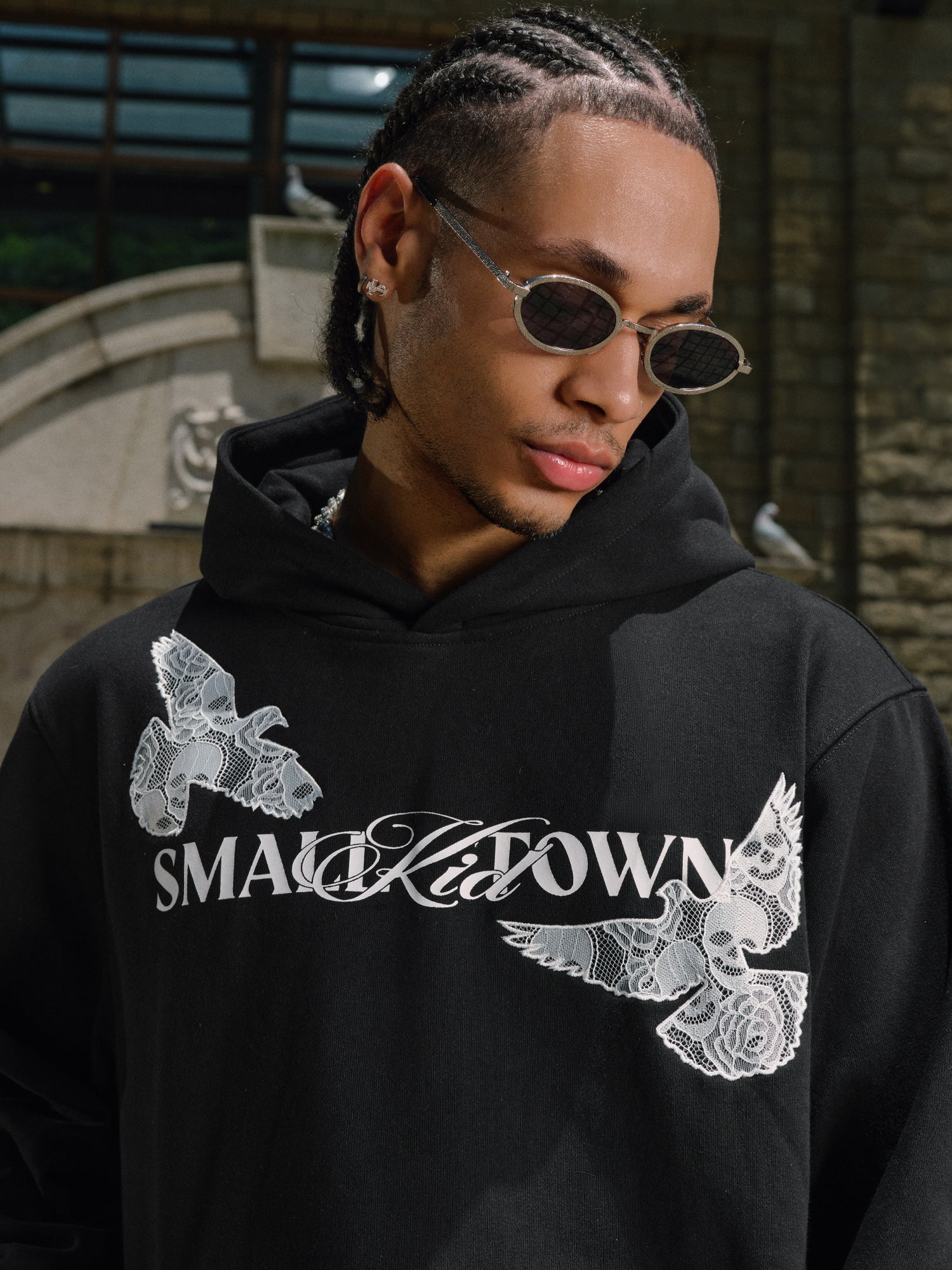 Small Town Kid Lace Peace Dove Hoodie