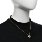 18K Yellow Gold Diamond Bouton de Camelia Pendant Necklace