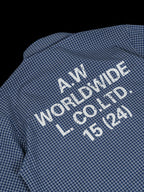 ANTIDOTE Plaid Lettering Print Short Sleeved Shirt