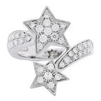 18K White Gold Diamond Comete Geode Ring 50 5.25
