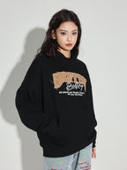 DICETINY Denim Patch Logo Studs Hoodie