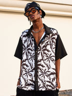 MEDM Tiger Pattern Coconut Tree Short Sleeved Shirt
