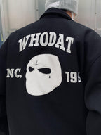 Knock Knock Embroidered Varsity Jacket