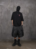 UNDERWATER Wax Bandage Multi Pocket Rivet Work Shorts