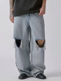 F2CE Inside Out Washed Distressed Ripped Jeans