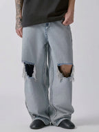 F2CE Inside Out Washed Distressed Ripped Jeans