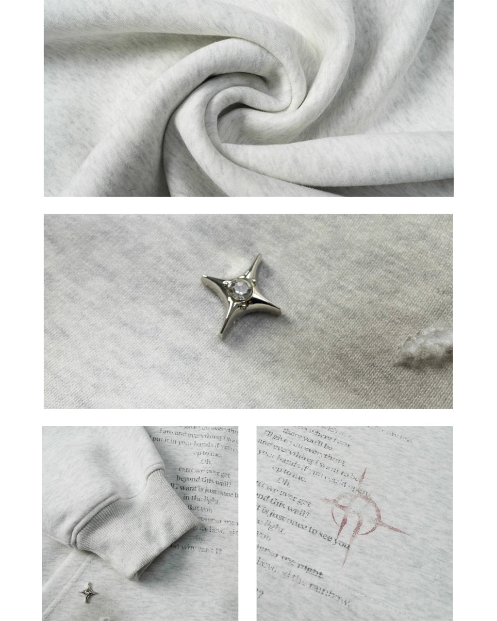 JHYQ Star Rivets and Letter Print Hoodie