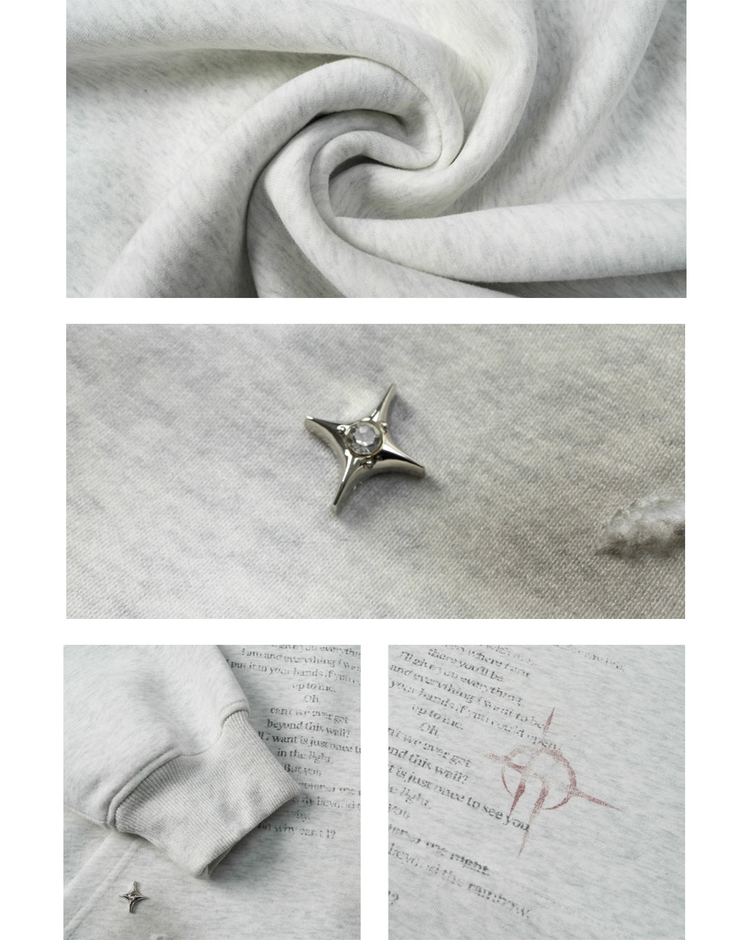JHYQ Star Rivets and Letter Print Hoodie