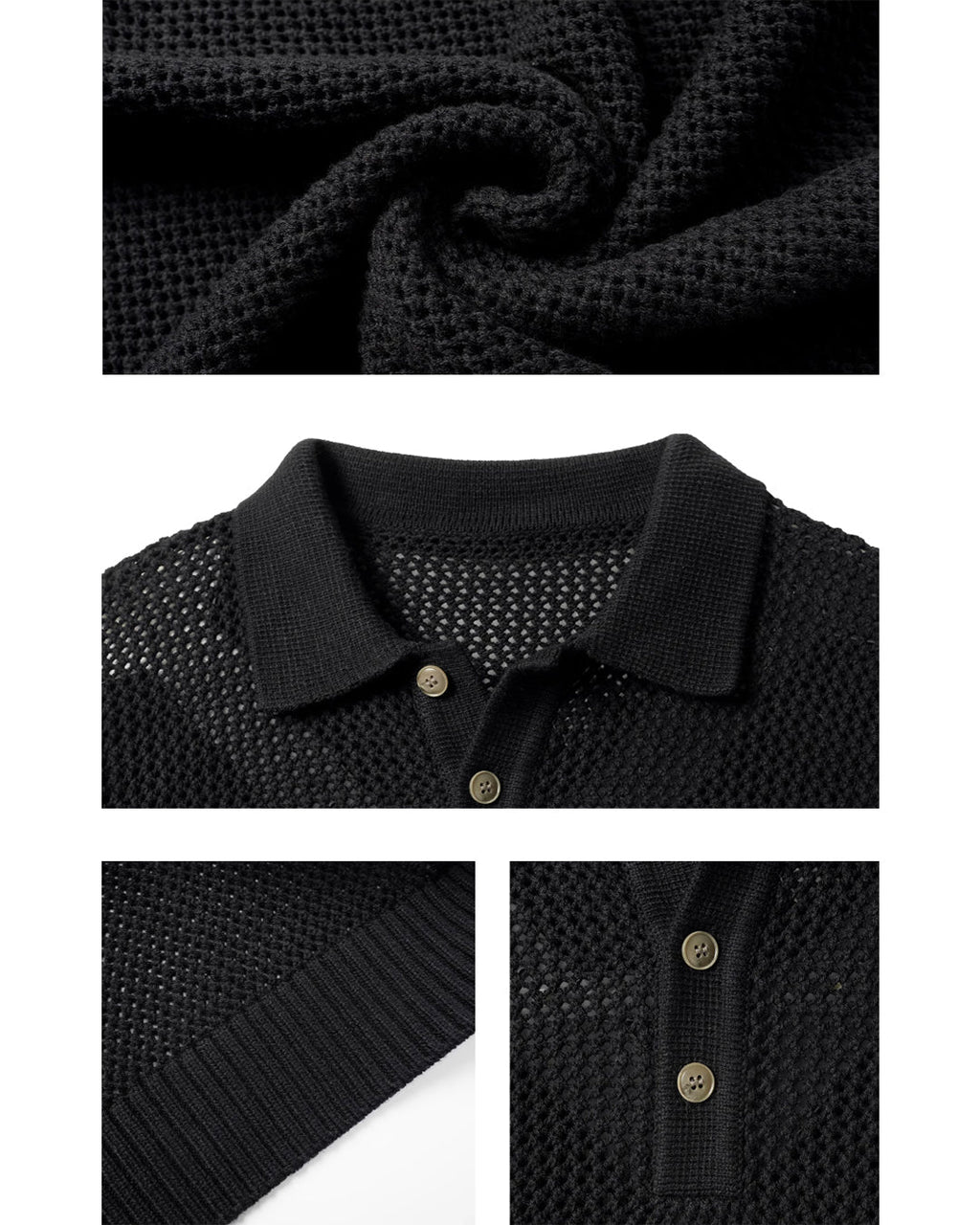 JHYQ Lightweight Jacquard Polo Knit Sweater