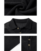 JHYQ Lightweight Jacquard Polo Knit Sweater