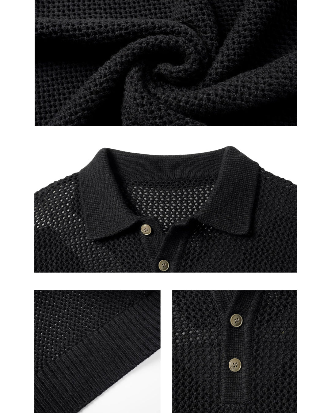 JHYQ Lightweight Jacquard Polo Knit Sweater