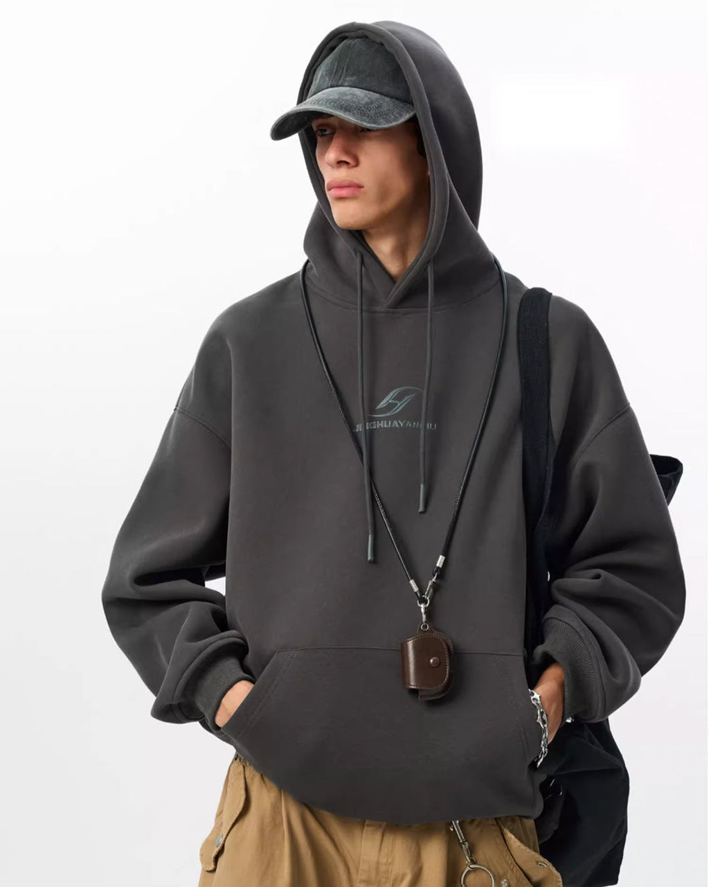 JHYQ Basic Paint Logo Printed Hoodie