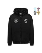 Small Town Kid Animal Textured Logo Velcro Zip-Up Hoodie